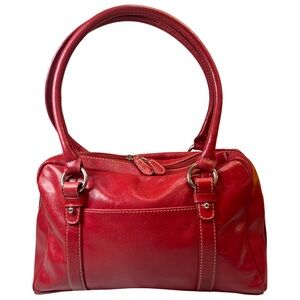 Elegant Gianni Bernini Red Leather Handbag